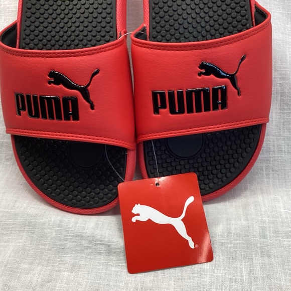 PUMA COOL CAT JR YOUTH KID’S SLIDES SANDALS COLOR: RED AND BLACK - Picture 6 of 9